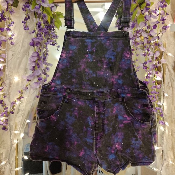 Blackheart Space Print Overalls - Picture 1 of 2